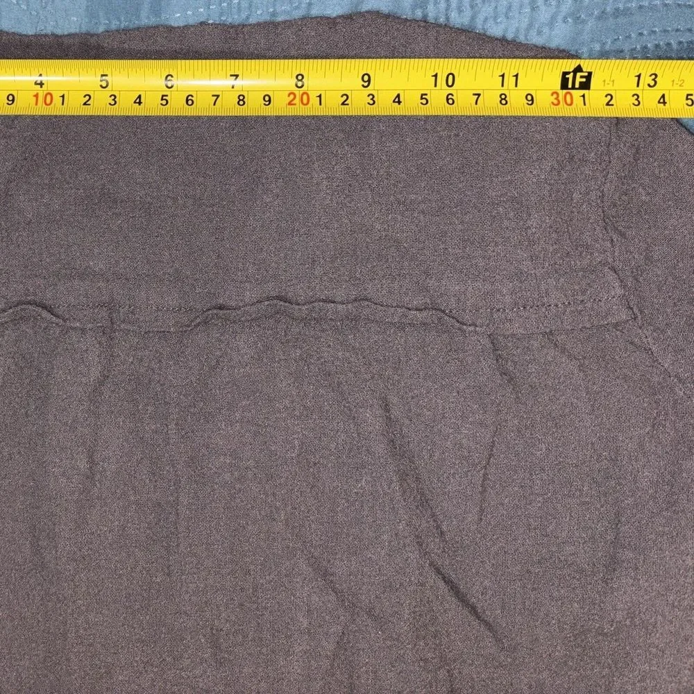 Zara Drop Waist Mini Dress Pleated Henley Top Small Brown‎ Gauze Neutral Minimal